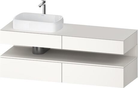 Console vanity unit wall-mounted, QA4777084846010 Front: White Super Matt, Decor, Corpus: White Super Matt, Decor, Console: White Super Matt, Lacquer, Niche lighting Integrated