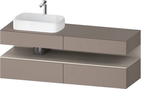 Console vanity unit wall-mounted, QA4777091436010 Front: Basalte Matt, Decor, Corpus: Basalte Matt, Decor, Console: Basalte Matt, Lacquer, Niche lighting Integrated