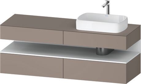 Console vanity unit wall-mounted, QA4778018436010 Front: Basalte Matt, Decor, Corpus: Basalte Matt, Decor, Console: Basalte Matt, Lacquer, Niche lighting Integrated