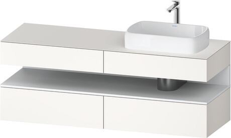 Console vanity unit wall-mounted, QA4778018846010 Front: White Super Matt, Decor, Corpus: White Super Matt, Decor, Console: White Super Matt, Lacquer, Niche lighting Integrated