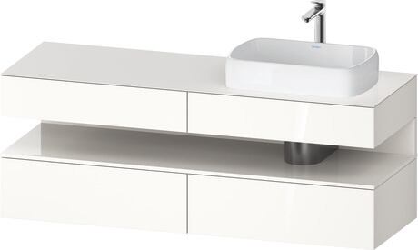 Console vanity unit wall-mounted, QA4778022226010 Front: White High Gloss, Decor, Corpus: White High Gloss, Decor, Console: White High Gloss, Lacquer, Niche lighting Integrated