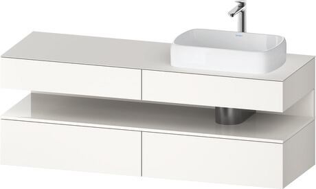 Console vanity unit wall-mounted, QA4778022846010 Front: White Super Matt, Decor, Corpus: White Super Matt, Decor, Console: White Super Matt, Lacquer, Niche lighting Integrated