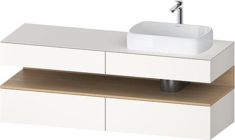 Console vanity unit wall-mounted, QA4778030840000 Front: White Super Matt, Decor, Corpus: White Super Matt, Decor, Console: White Super Matt, Lacquer