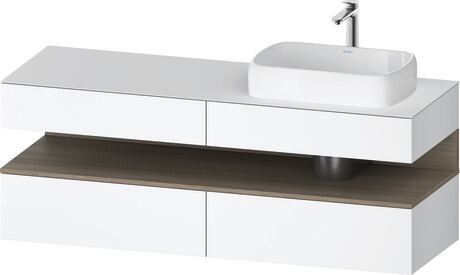 Console vanity unit wall-mounted, QA4778035180000 Front: White Matt, Decor, Corpus: White Matt, Decor, Console: White Matt, Lacquer