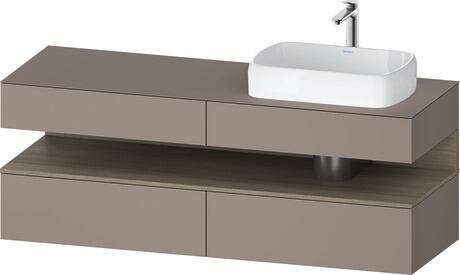 Console vanity unit wall-mounted, QA4778035430000 Front: Basalte Matt, Decor, Corpus: Basalte Matt, Decor, Console: Basalte Matt, Lacquer