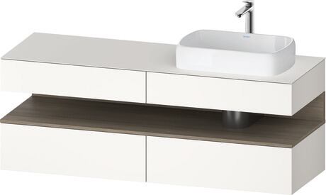 Console vanity unit wall-mounted, QA4778035840000 Front: White Super Matt, Decor, Corpus: White Super Matt, Decor, Console: White Super Matt, Lacquer