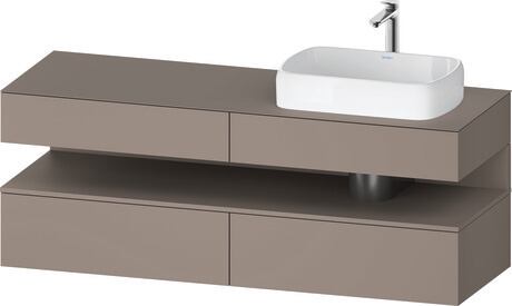 Console vanity unit wall-mounted, QA4778043436010 Front: Basalte Matt, Decor, Corpus: Basalte Matt, Decor, Console: Basalte Matt, Lacquer, Niche lighting Integrated