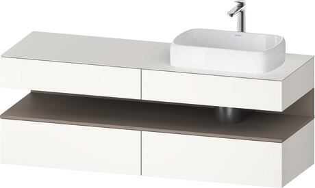Console vanity unit wall-mounted, QA4778043846010 Front: White Super Matt, Decor, Corpus: White Super Matt, Decor, Console: White Super Matt, Lacquer, Niche lighting Integrated