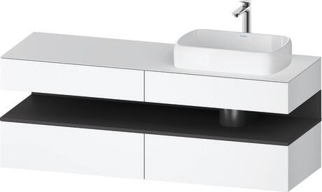 Console vanity unit wall-mounted, QA4778049186010 Front: White Matt, Decor, Corpus: White Matt, Decor, Console: White Matt, Lacquer, Niche lighting Integrated