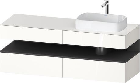Console vanity unit wall-mounted, QA4778049226010 Front: White High Gloss, Decor, Corpus: White High Gloss, Decor, Console: White High Gloss, Lacquer, Niche lighting Integrated