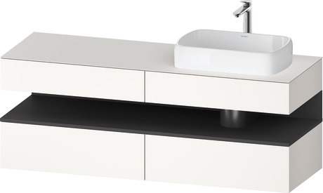 Console vanity unit wall-mounted, QA4778049846010 Front: White Super Matt, Decor, Corpus: White Super Matt, Decor, Console: White Super Matt, Lacquer, Niche lighting Integrated