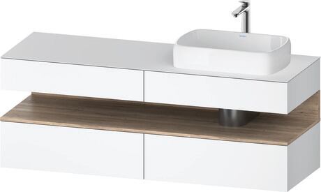 Console vanity unit wall-mounted, QA4778055180000 Front: White Matt, Decor, Corpus: White Matt, Decor, Console: White Matt, Lacquer