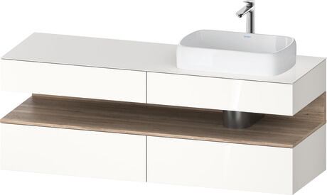 Console vanity unit wall-mounted, QA4778055220000 Front: White High Gloss, Decor, Corpus: White High Gloss, Decor, Console: White High Gloss, Lacquer