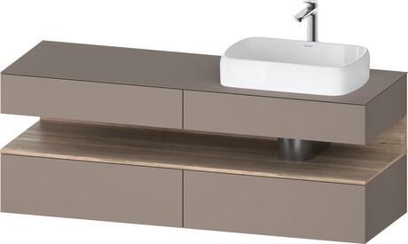 Console vanity unit wall-mounted, QA4778055430000 Front: Basalte Matt, Decor, Corpus: Basalte Matt, Decor, Console: Basalte Matt, Lacquer