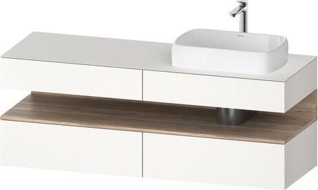Console vanity unit wall-mounted, QA4778055840000 Front: White Super Matt, Decor, Corpus: White Super Matt, Decor, Console: White Super Matt, Lacquer