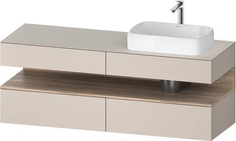 Console vanity unit wall-mounted, QA4778055910000 Front: taupe Matt, Decor, Corpus: taupe Matt, Decor, Console: taupe Matt, Lacquer