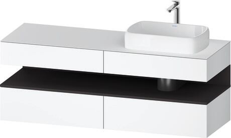 Console vanity unit wall-mounted, QA4778080180000 Front: White Matt, Decor, Corpus: White Matt, Decor, Console: White Matt, Lacquer