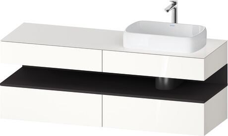 Console vanity unit wall-mounted, QA4778080220000 Front: White High Gloss, Decor, Corpus: White High Gloss, Decor, Console: White High Gloss, Lacquer