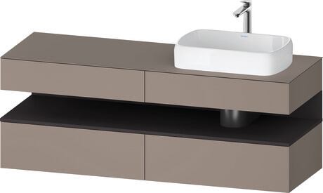 Console vanity unit wall-mounted, QA4778080430000 Front: Basalte Matt, Decor, Corpus: Basalte Matt, Decor, Console: Basalte Matt, Lacquer
