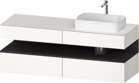 Console vanity unit wall-mounted, QA4778080840000 Front: White Super Matt, Decor, Corpus: White Super Matt, Decor, Console: White Super Matt, Lacquer