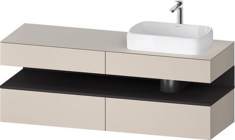 Console vanity unit wall-mounted, QA4778080910000 Front: taupe Matt, Decor, Corpus: taupe Matt, Decor, Console: taupe Matt, Lacquer