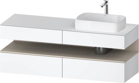 Console vanity unit wall-mounted, QA4778083180000 Front: White Matt, Decor, Corpus: White Matt, Decor, Console: White Matt, Lacquer