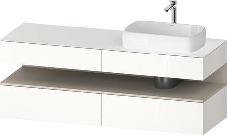 Console vanity unit wall-mounted, QA4778083220000 Front: White High Gloss, Decor, Corpus: White High Gloss, Decor, Console: White High Gloss, Lacquer