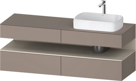 Console vanity unit wall-mounted, QA4778083430000 Front: Basalte Matt, Decor, Corpus: Basalte Matt, Decor, Console: Basalte Matt, Lacquer