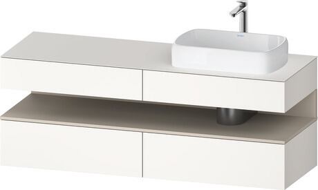 Console vanity unit wall-mounted, QA4778083840000 Front: White Super Matt, Decor, Corpus: White Super Matt, Decor, Console: White Super Matt, Lacquer