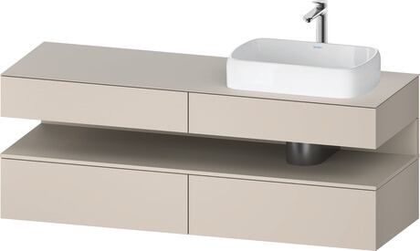 Console vanity unit wall-mounted, QA4778083910000 Front: taupe Matt, Decor, Corpus: taupe Matt, Decor, Console: taupe Matt, Lacquer