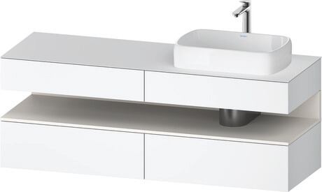 Console vanity unit wall-mounted, QA4778084180000 Front: White Matt, Decor, Corpus: White Matt, Decor, Console: White Matt, Lacquer