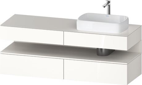Console vanity unit wall-mounted, QA4778084220000 Front: White High Gloss, Decor, Corpus: White High Gloss, Decor, Console: White High Gloss, Lacquer
