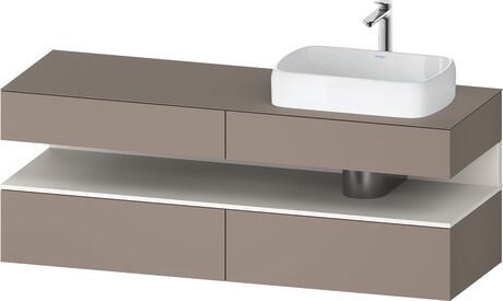 Console vanity unit wall-mounted, QA4778084430000 Front: Basalte Matt, Decor, Corpus: Basalte Matt, Decor, Console: Basalte Matt, Lacquer