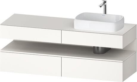 Console vanity unit wall-mounted, QA4778084847010 Front: White Super Matt, Decor, Corpus: White Super Matt, Decor, Console: White Super Matt, Lacquer, Niche lighting Integrated