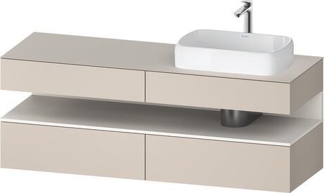 Console vanity unit wall-mounted, QA4778084910000 Front: taupe Matt, Decor, Corpus: taupe Matt, Decor, Console: taupe Matt, Lacquer