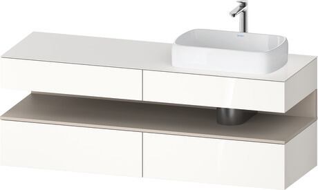 Console vanity unit wall-mounted, QA4778091226010 Front: White High Gloss, Decor, Corpus: White High Gloss, Decor, Console: White High Gloss, Lacquer, Niche lighting Integrated