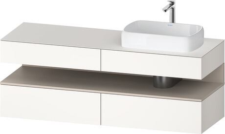 Console vanity unit wall-mounted, QA4778091846010 Front: White Super Matt, Decor, Corpus: White Super Matt, Decor, Console: White Super Matt, Lacquer, Niche lighting Integrated