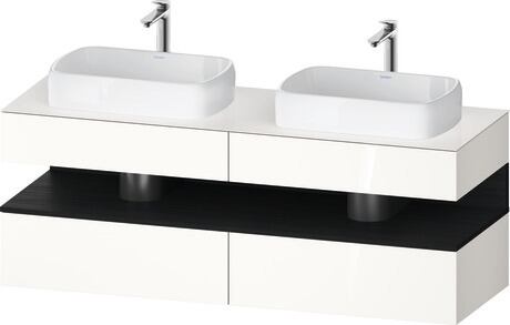 Console vanity unit wall-mounted, QA4779016220000 Front: White High Gloss, Decor, Corpus: White High Gloss, Decor, Console: White High Gloss, Lacquer