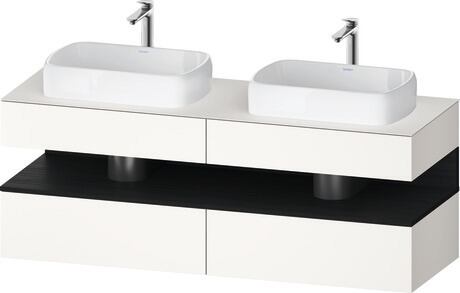 Console vanity unit wall-mounted, QA4779016840000 Front: White Super Matt, Decor, Corpus: White Super Matt, Decor, Console: White Super Matt, Lacquer