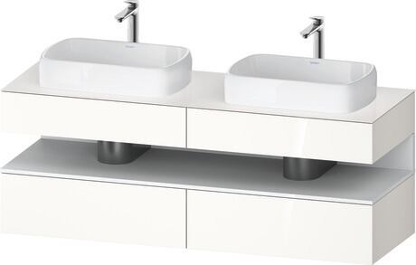 Console vanity unit wall-mounted, QA4779018220000 Front: White High Gloss, Decor, Corpus: White High Gloss, Decor, Console: White High Gloss, Lacquer