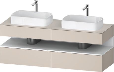 Console vanity unit wall-mounted, QA4779018910000 Front: taupe Matt, Decor, Corpus: taupe Matt, Decor, Console: taupe Matt, Lacquer