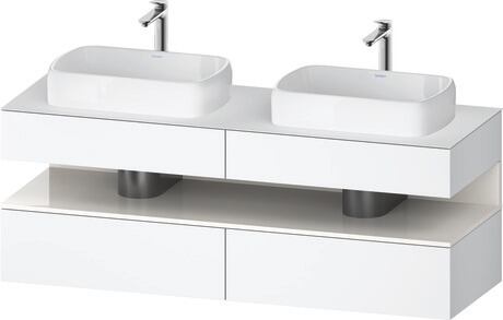 Console vanity unit wall-mounted, QA4779022180000 Front: White Matt, Decor, Corpus: White Matt, Decor, Console: White Matt, Lacquer
