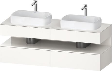 Console vanity unit wall-mounted, QA4779022840000 Front: White Super Matt, Decor, Corpus: White Super Matt, Decor, Console: White Super Matt, Lacquer