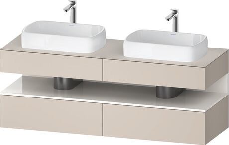 Console vanity unit wall-mounted, QA4779022910000 Front: taupe Matt, Decor, Corpus: taupe Matt, Decor, Console: taupe Matt, Lacquer