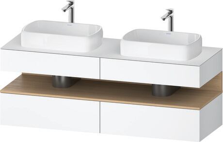 Console vanity unit wall-mounted, QA4779030180000 Front: White Matt, Decor, Corpus: White Matt, Decor, Console: White Matt, Lacquer
