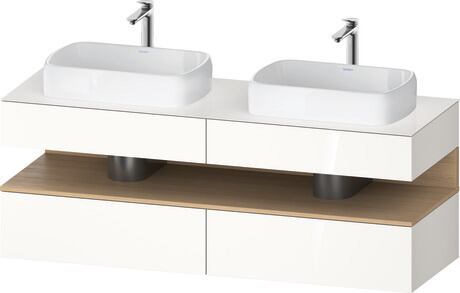 Console vanity unit wall-mounted, QA4779030220000 Front: White High Gloss, Decor, Corpus: White High Gloss, Decor, Console: White High Gloss, Lacquer