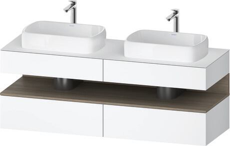 Console vanity unit wall-mounted, QA4779035180000 Front: White Matt, Decor, Corpus: White Matt, Decor, Console: White Matt, Lacquer