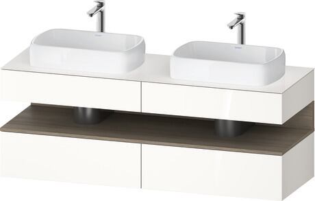 Console vanity unit wall-mounted, QA4779035220000 Front: White High Gloss, Decor, Corpus: White High Gloss, Decor, Console: White High Gloss, Lacquer