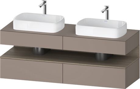 Console vanity unit wall-mounted, QA4779035430000 Front: Basalte Matt, Decor, Corpus: Basalte Matt, Decor, Console: Basalte Matt, Lacquer