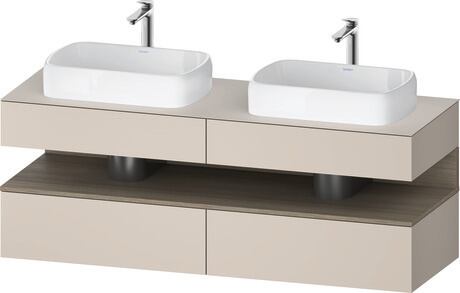Console vanity unit wall-mounted, QA4779035910000 Front: taupe Matt, Decor, Corpus: taupe Matt, Decor, Console: taupe Matt, Lacquer